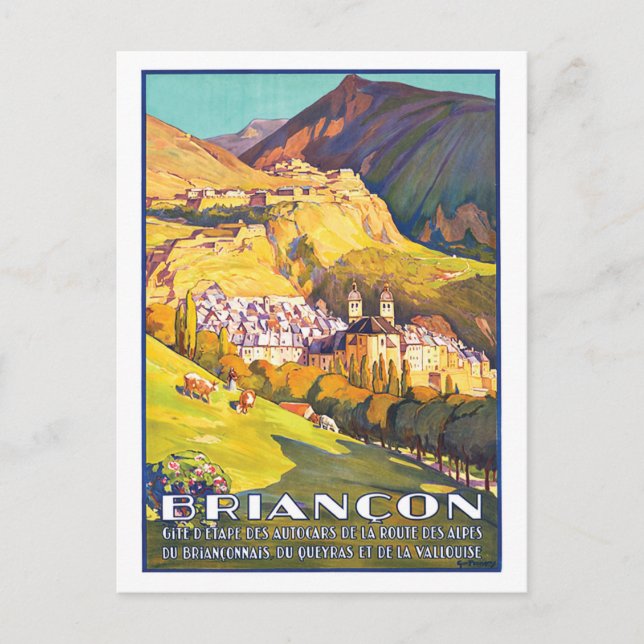 Postal Briançon, bella ciudad de Alpes franceses, Francia (Anverso)