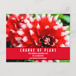 Postal Bridal Shower Change of Planes Red Dahlia Postcard