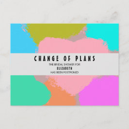 Postal Bridal Shower Change of Plans Hearts