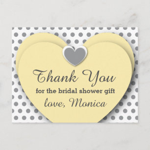 Postal BRIDAL Shower Gracias a los puntos B8 GRIS AMARILL