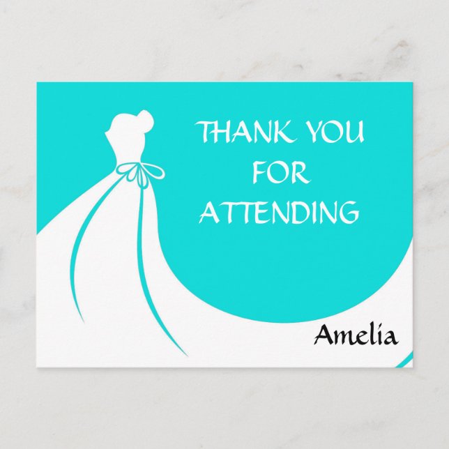 Postal Bridal Shower Gracias Postcard (Anverso)