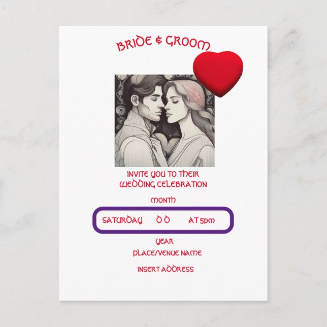 POSTAL BRIDE Y GROOM (Anverso)