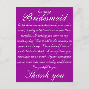 Postal Bridesmaid Gracias