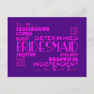 Postal Bridesmaids Gracias A Bodas Favoritas : Cualidades