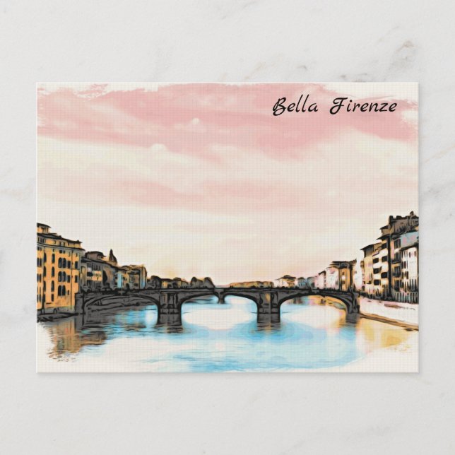 Postal ** Bridge Firenze AP12 Florence Italia (Anverso)
