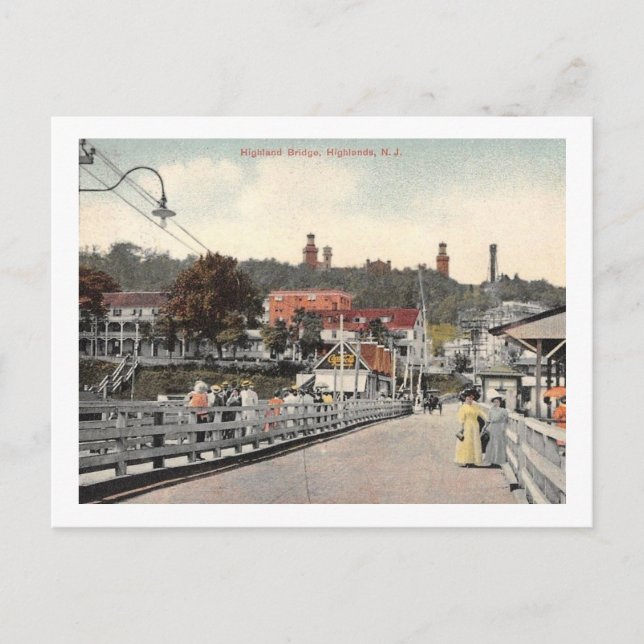 Postal Bridge, Highland, Nueva Jersey, Vintage (Anverso)