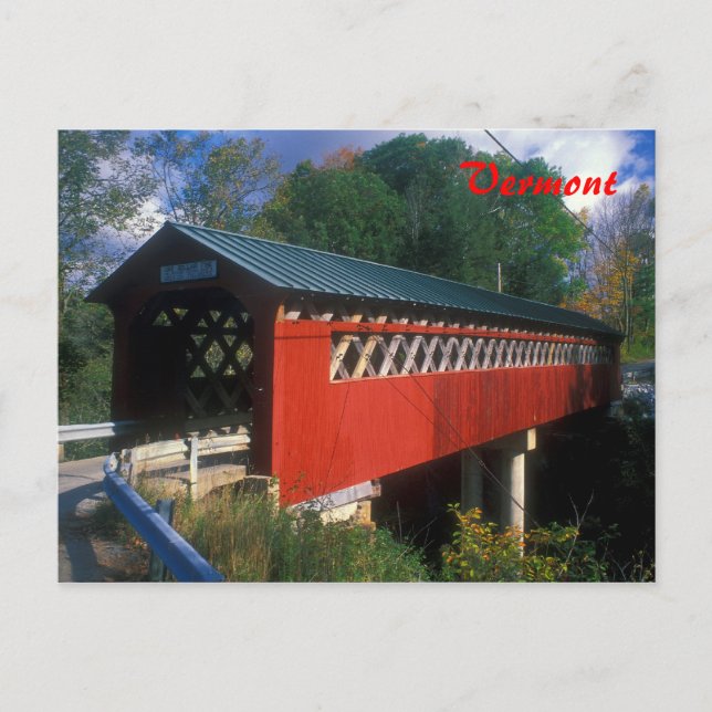 Postal Bridge Vermont cubierto (Anverso)