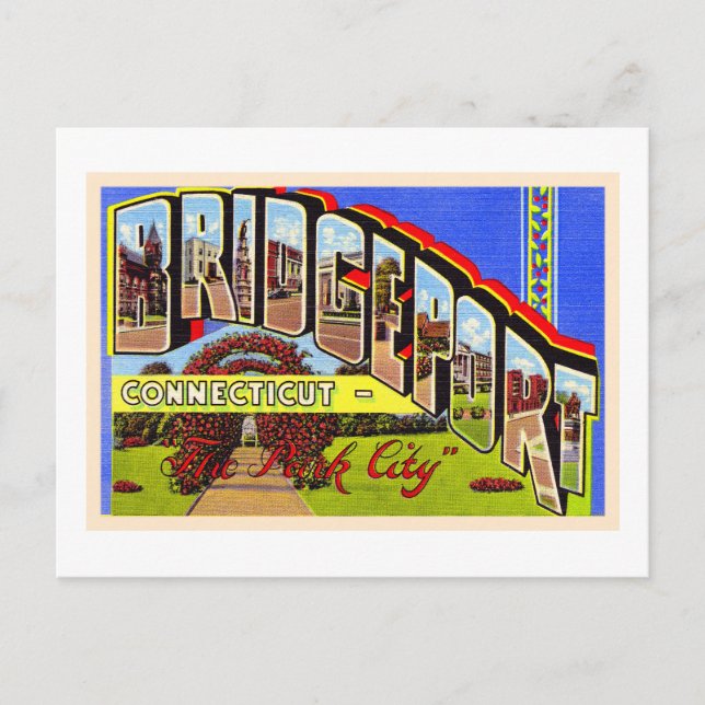 Postal Bridgeport Connecticut CT Letra carta grande posta (Anverso)
