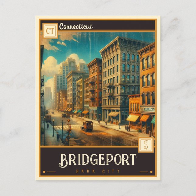 Postal Bridgeport, Connecticut | Vintage (Anverso)