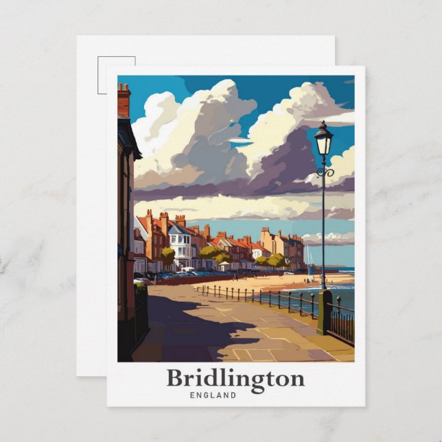 Postal Bridlington England Vintage Travel Ilustracion (Anverso / Reverso)