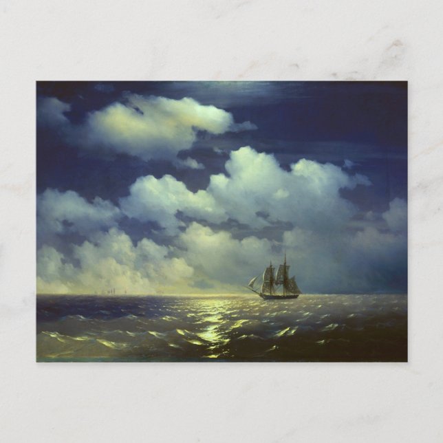 Postal Brig Mercury tras la victoria sobre los buques tur (Anverso)