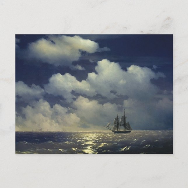 Postal Brig Mercury tras la victoria sobre los buques tur (Anverso)