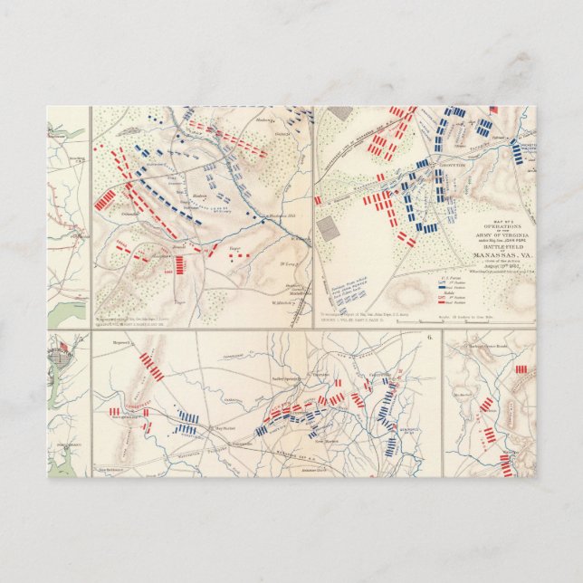 Postal Brigada Cav, Cedar Mtn, Manassas, Bull Run (Anverso)