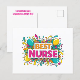 Postal Bright Best Nurse Greet Card