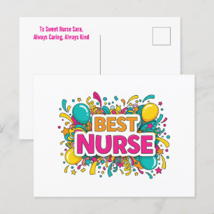 Postal Bright Best Nurse Greet Card