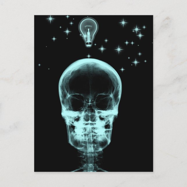 Postal Bright Idea X-Ray Skeleton - Verde azulado (Anverso)