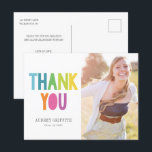 Postal Bright Rainbow Type Grad 2022 Photo<br><div class="desc">Honor your graduate in style with this bright and colorful thank you design. Featuring bold type and your photo. Add your custom message to the back.</div>