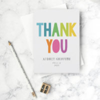 Bright Rainbow Type Grad 2022 Postcard