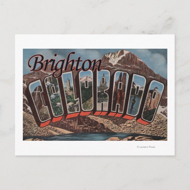 Postal Brighton, Colorado - Escenas de letras grandes (Anverso)