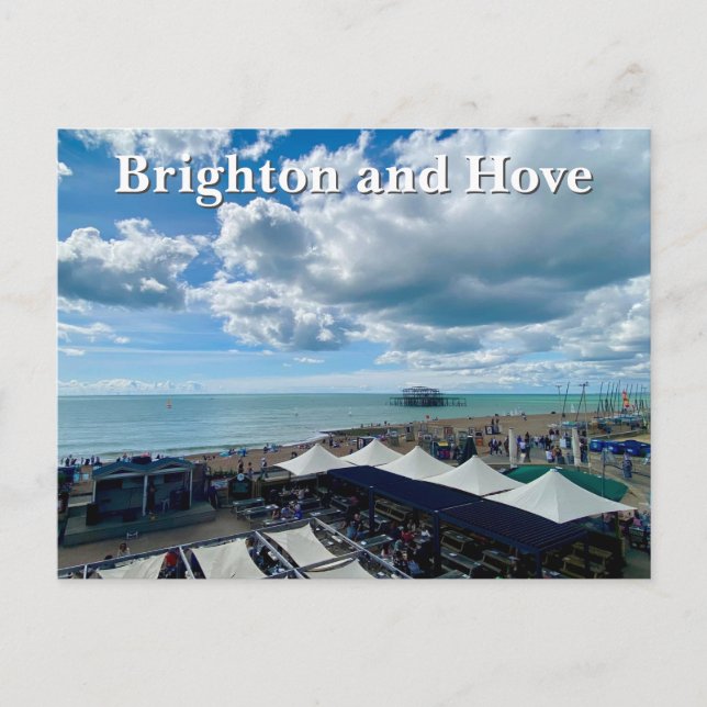 Postal Brighton y Hove Beach en el verano (Anverso)