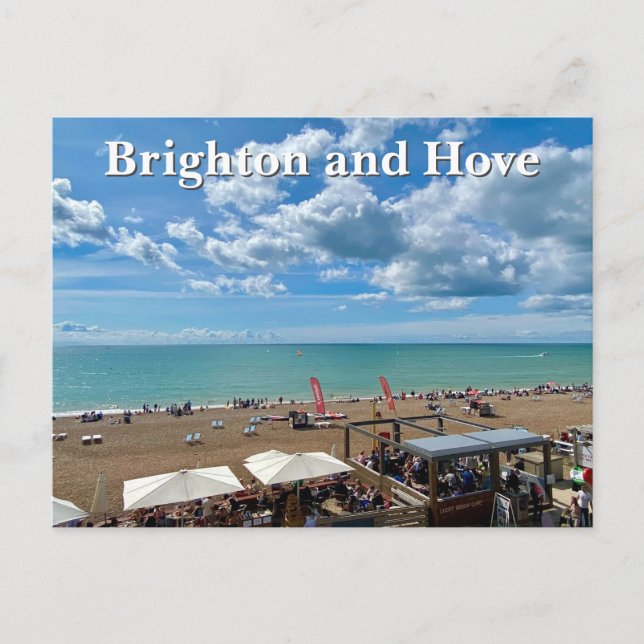 Postal Brighton y Hove Beach en el verano (Anverso)