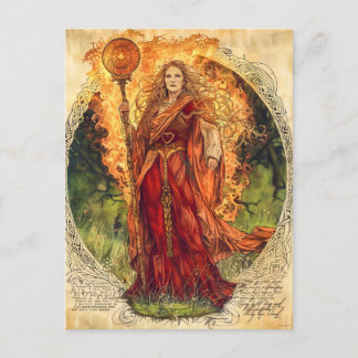 Postal Brigid Celtic Goddess of Fire and Healing