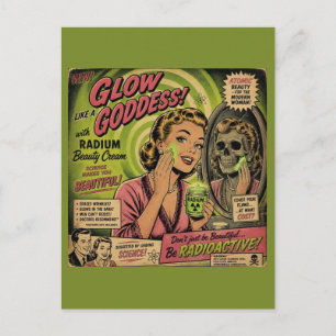Postal Brilla Como Una Diosa Retro Beauty Cream Scifi