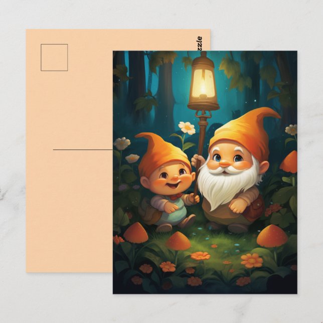 Postal Brilla tu pequeño y ligero Gnome (Anverso / Reverso)