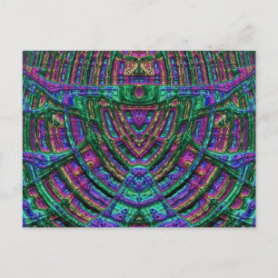 Postal brillante 3D azul verde morado zany