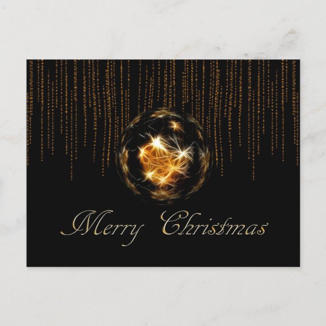 Postal Brillante/Bling Merry Christmas Ball (Anverso)