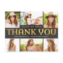 Brillante Collage Graduación Moderna Gracias Postc