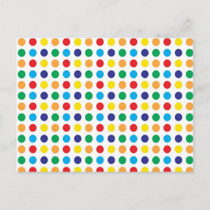 Postal Brillante colorido divertido Polka Dots Girly Patt