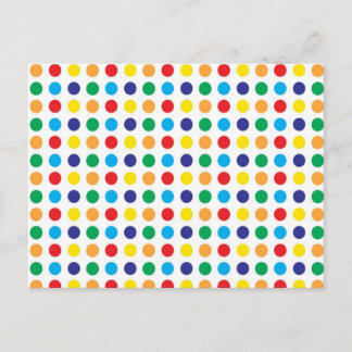 Postal Brillante colorido divertido Polka Dots Girly Patt