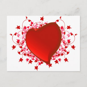Postal Brillante Corazón Rojo