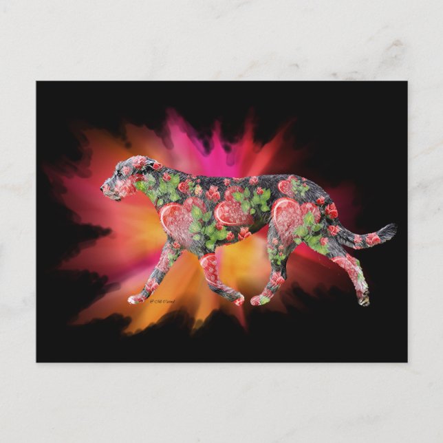 Postal Brillante de color de San Valentín (Anverso)