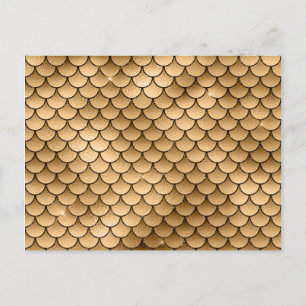Postal Brillante Destello Dorado Bronce Escama de Pez Sir