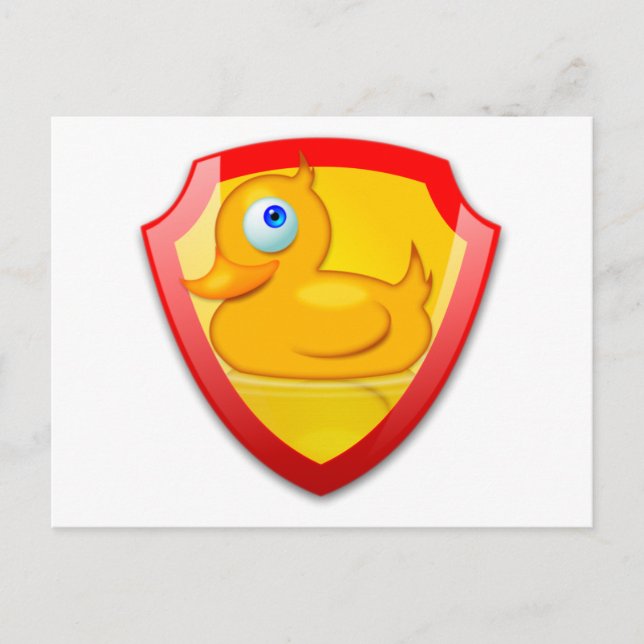 Postal Brillante Duck Defender (Anverso)