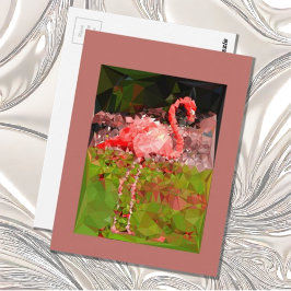 Postal brillante estilo Flamingo Geo