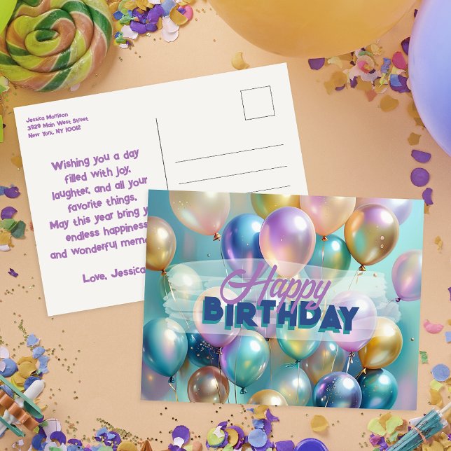 Postal Brillante Festividad vibrante globos coloridos Cum (Subido por el creador)