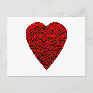 Postal Brillante Imagen Del Corazón Rojo.