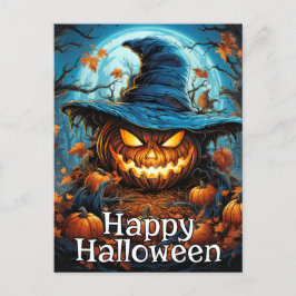 Postal Brillante Nefarie Feliz Calabaza de Halloween