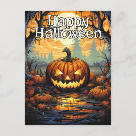 Postal Brillante Nefarie Feliz Calabaza de Halloween