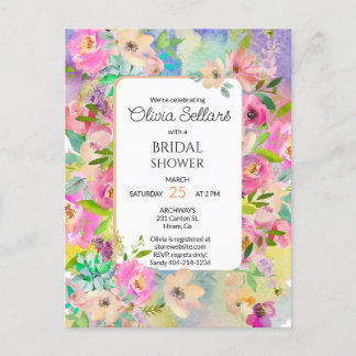Postal Brillante Profusión Floral para Despedida de Solte