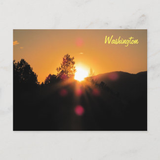 Postal Brillante puesta de sol sobre Washington