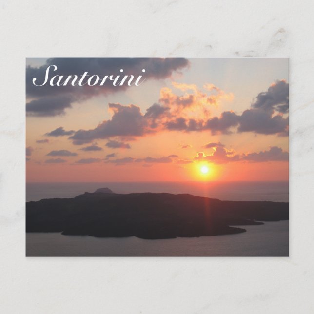 Postal Brillante Santorini Sunset (Anverso)