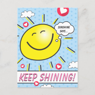 Postal Brillante Sunshine sonriente sigue siendo un alien
