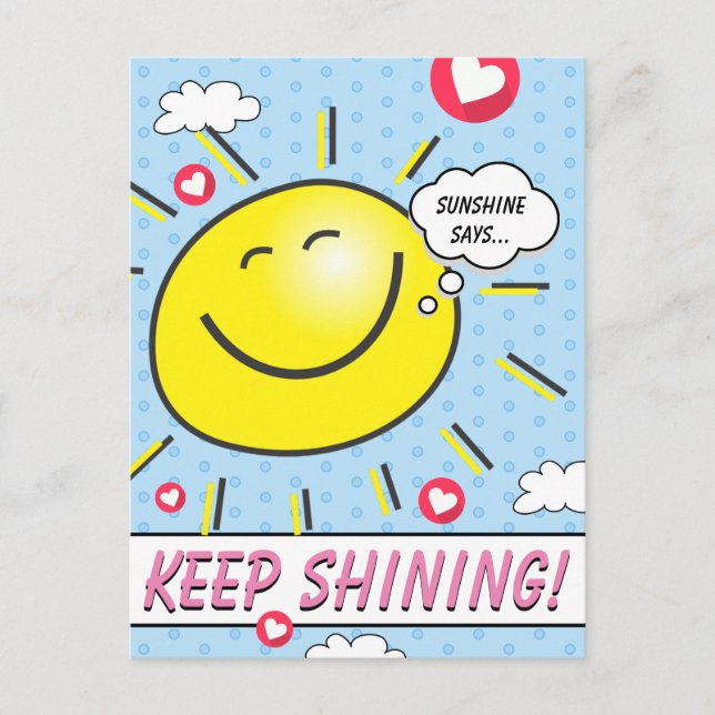 Postal Brillante Sunshine sonriente sigue siendo un alien (Anverso)