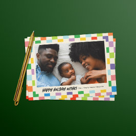 Postal Brillante y colorida vacaciones en tablero de ajed