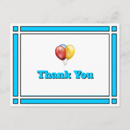 Postal Brillantes globos de cumpleaños azules gracias pos