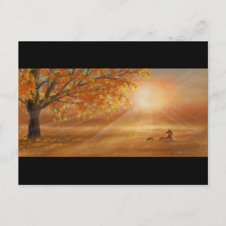 Postal Brillo de la puesta de sol de otoño